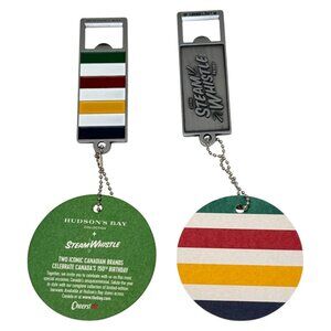 HBC Hudsons Bay Steam Whistle Opener Keychain  Lot 2 New Tags 150th Anni…